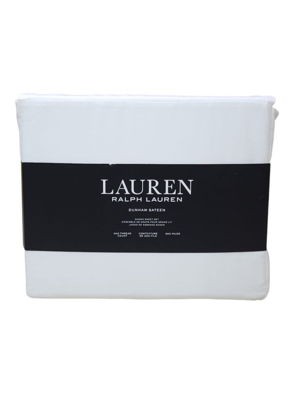 Lauren Ralph Lauren Dunham Sateen Queen White Sheet Set 300 Thread Count Cotton